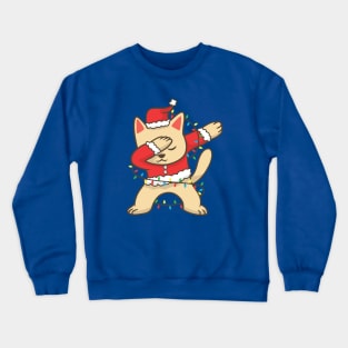 Dabbing Cat Christmas Lights Crewneck Sweatshirt